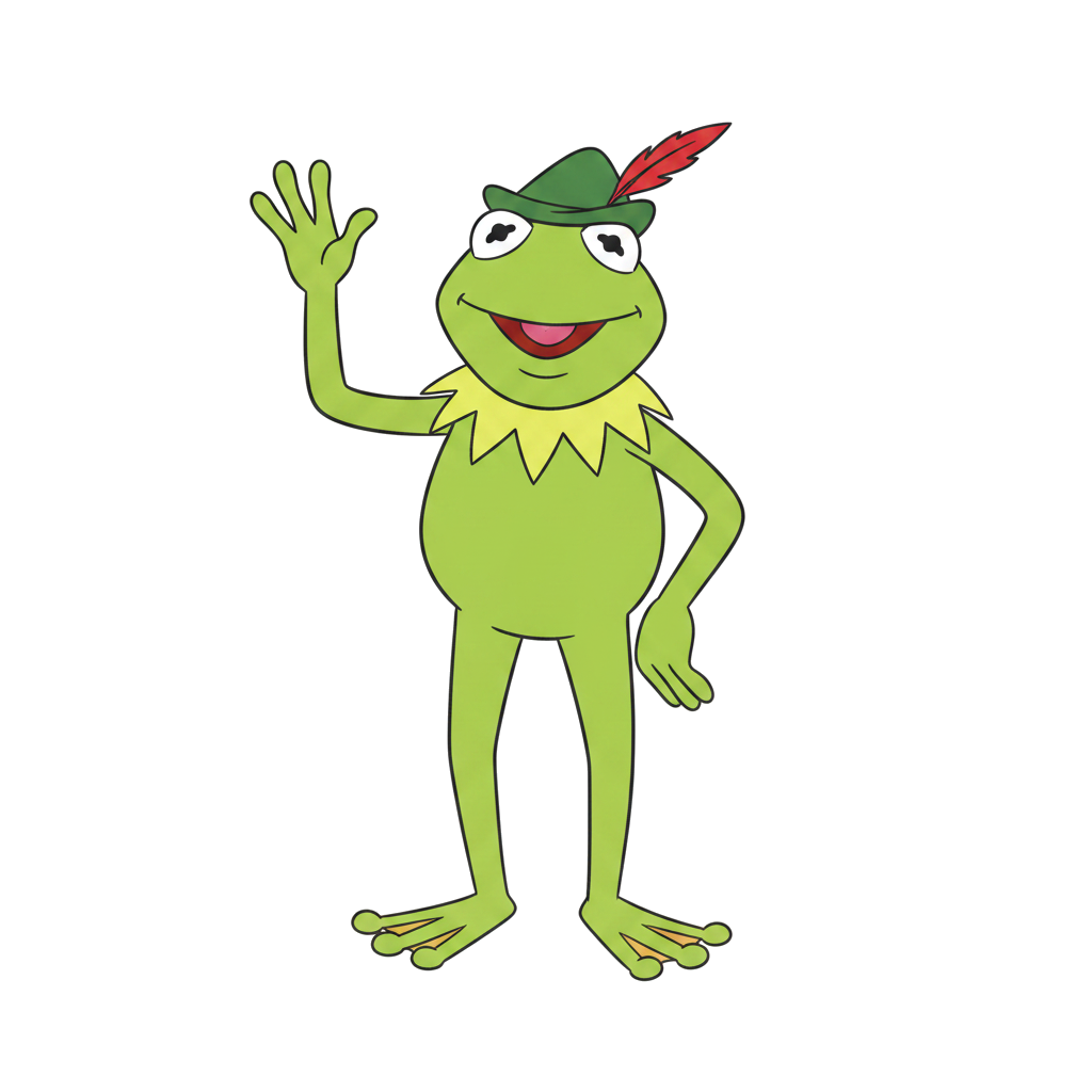 Robin the Frog waving
